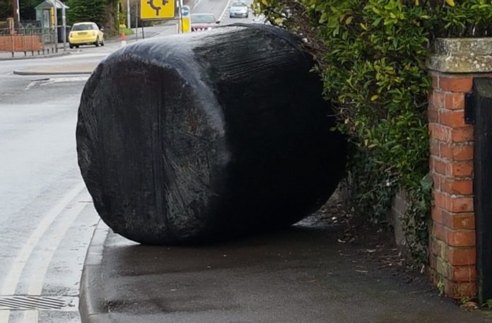 Hay bale in Church Street, Highbridge