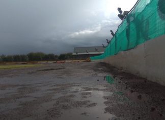 Flooded Oaktree Arena speedway track