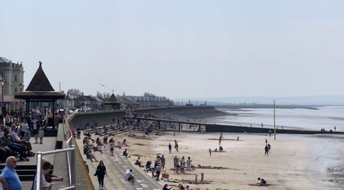 Busy Burnham beach at Easter 2019