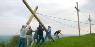 Easter crosses on Brent Knoll