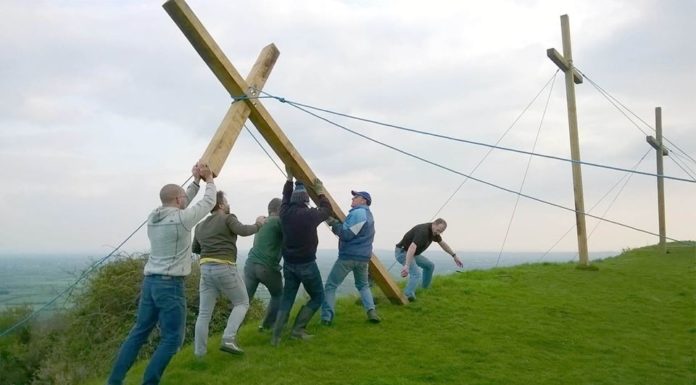 Easter crosses on Brent Knoll