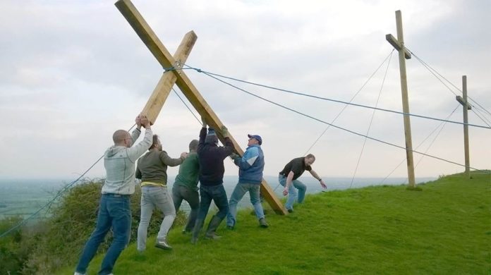 Easter crosses on Brent Knoll