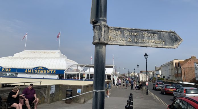 Fingerpost signs in Burnham-On-Sea