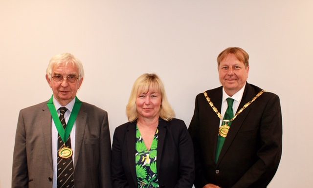 Cllr Alan Bradford, Vice Chairman; Allison Griffin, Chief Executive; Cllr Peter Clayton, Chairman of Sedgemoor District Council