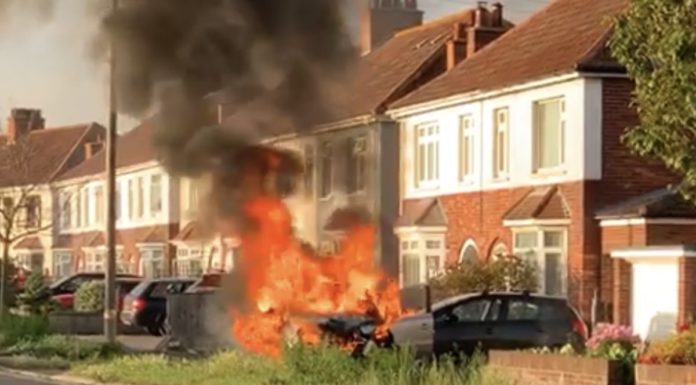 burnham-on-sea car fire