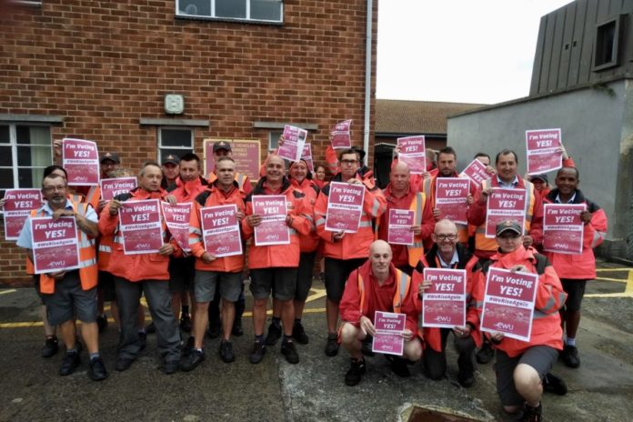 Royal mail workers in Burnham-On-Sea