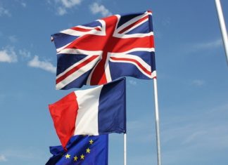 Britain and France flags