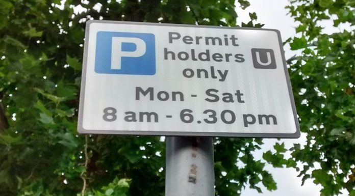 Parking permit zone sign (Photo Crookesmoor)