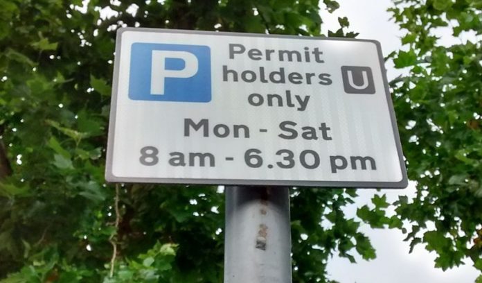 Parking permit zone sign (Photo Crookesmoor)