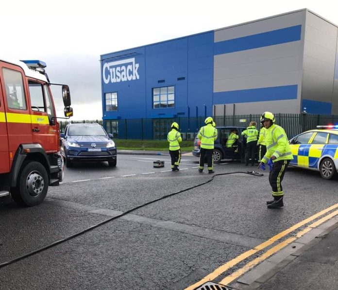 Highbridge crash scene in Bennett Road, Highbridge