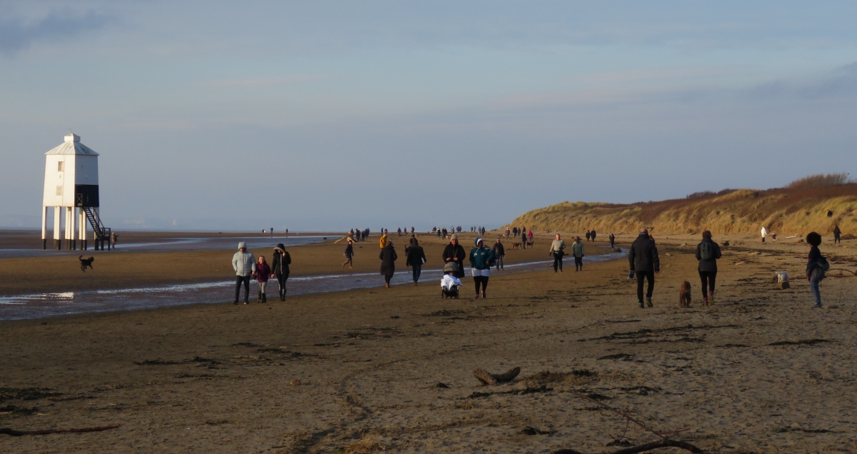 Busy Burnham-On-Sea beach