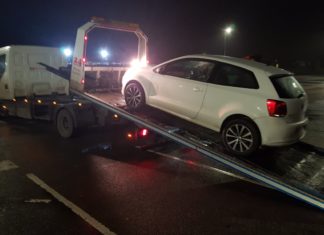 Car seized by Burnham-On-Sea Police for anti-social driving in B&M car park