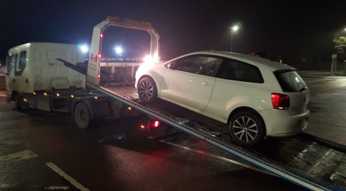 Car seized by Burnham-On-Sea Police for anti-social driving in B&M car park