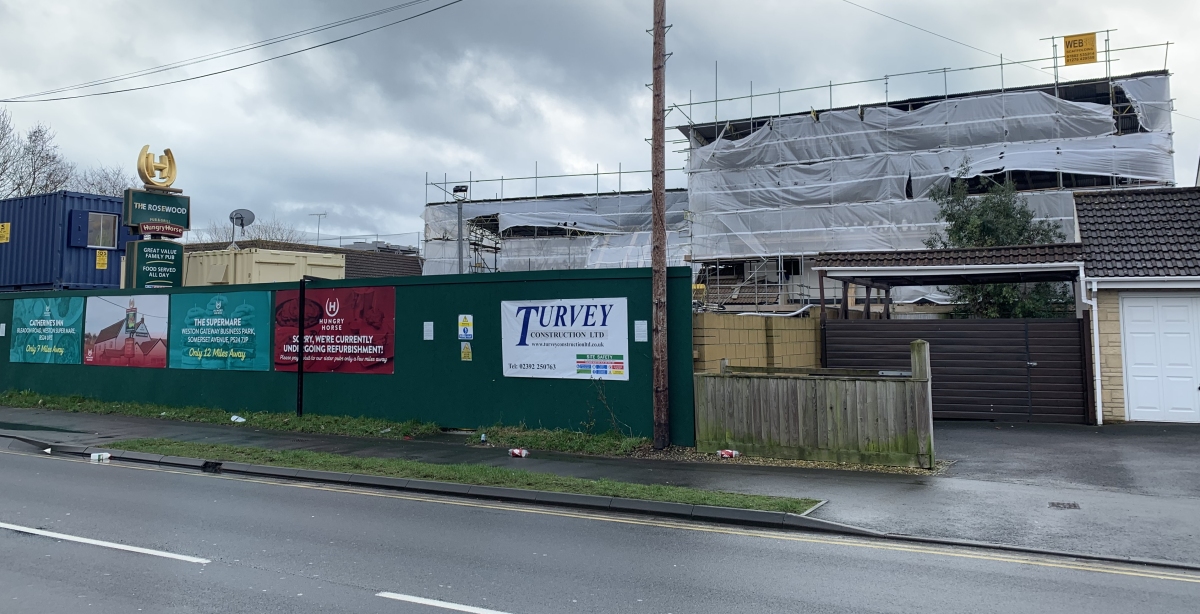 Rosewood pub building site in Burnham-On-Sea