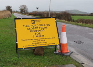 Roadworks between Berrow and Brent Knoll