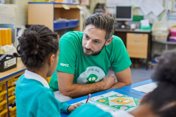 NSPCC Schools Service in Somerset The children and adults pictured are models. Credit Tom Hull