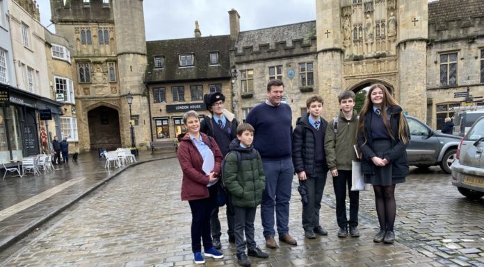 Young Climate activists with Burnham-On-Sea MP James Heappey