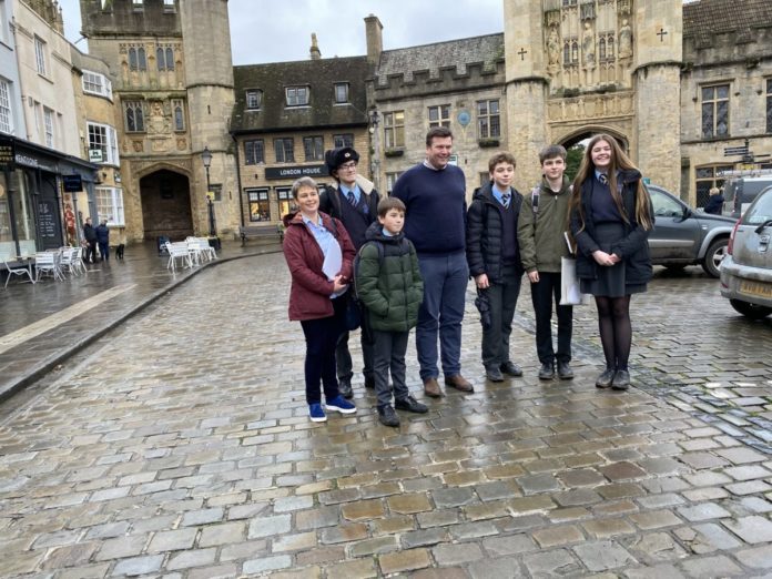 Young Climate activists with Burnham-On-Sea MP James Heappey