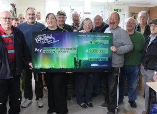 Burnham and Highbridge Mens Shed cheque presentation