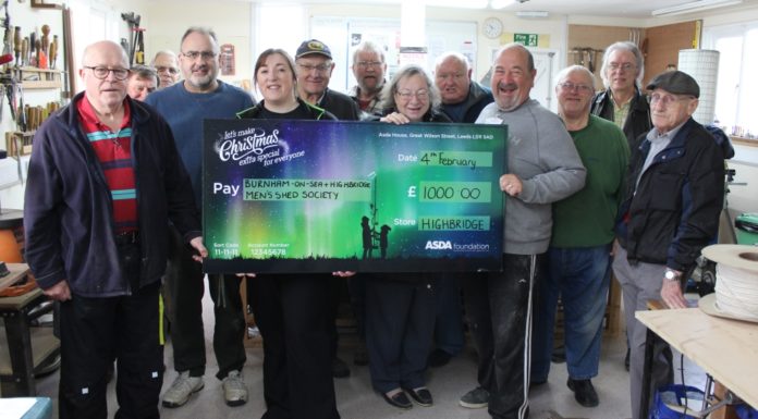 Burnham and Highbridge Mens Shed cheque presentation