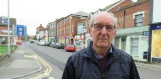 Cllr Phil Harvey in Market Street, Highbridge
