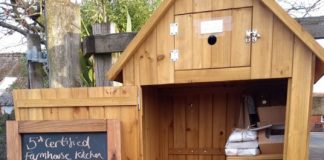 Cake cupboard at Wick Farm, Brean Road, Lympsham