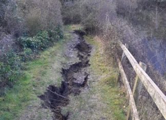 England Coast Path closed in Somerset due to a landslip