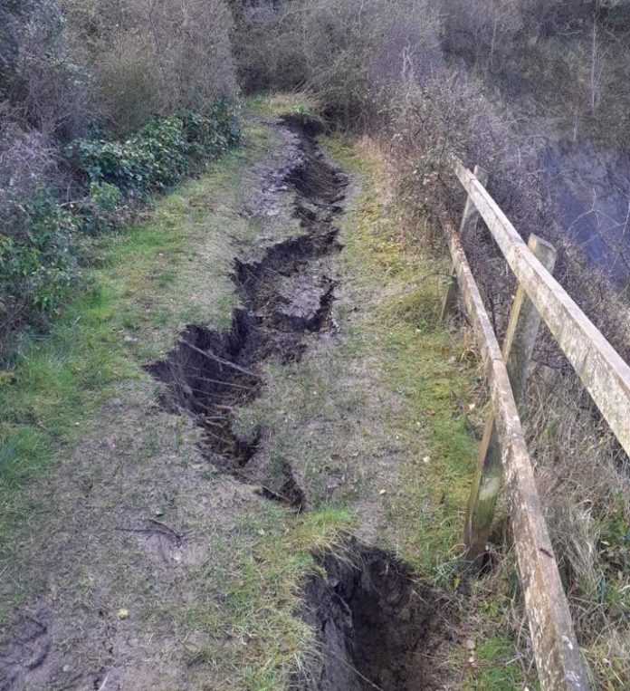 England Coast Path closed in Somerset due to a landslip