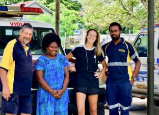 Burnham-On-Sea paramedic Nich Woolf and colleagues in Vanuatu