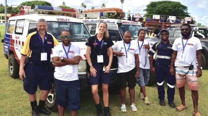 Burnham-On-Sea paramedic Nich Woolf and colleagues in Vanuatu