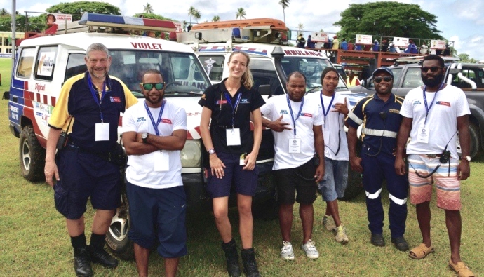 Burnham-On-Sea paramedic Nich Woolf and colleagues in Vanuatu
