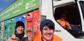 Somerset Waste Partnership new multi-coloured trucks take to streets of Burnham-On-Sea