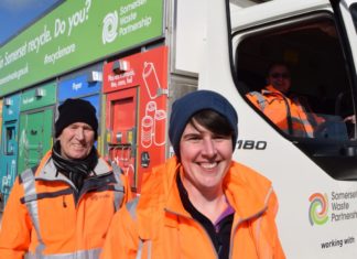 Somerset Waste Partnership new multi-coloured trucks take to streets of Burnham-On-Sea
