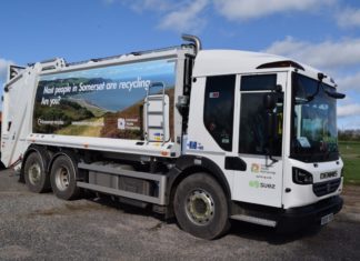 Somerset Waste Partnership new multi-coloured trucks take to streets of Burnham-On-Sea