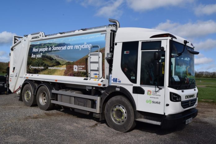 Somerset Waste Partnership new multi-coloured trucks take to streets of Burnham-On-Sea