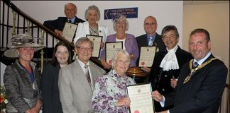 Dave Pusill and family at the 2011 Burnham-On-Sea Civic Awards