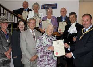Dave Pusill and family at the 2011 Burnham-On-Sea Civic Awards