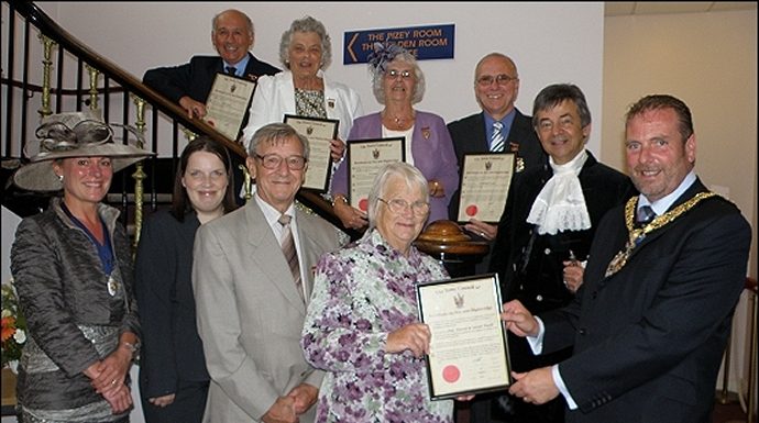 Dave Pusill and family at the 2011 Burnham-On-Sea Civic Awards