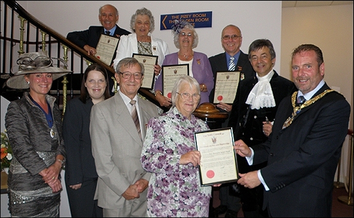 Dave Pusill and family at the 2011 Burnham-On-Sea Civic Awards