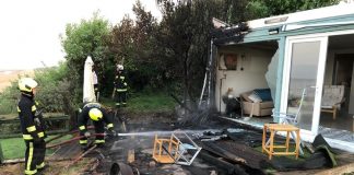 Burnham-On-Sea fire crews tackle beach hut blaze