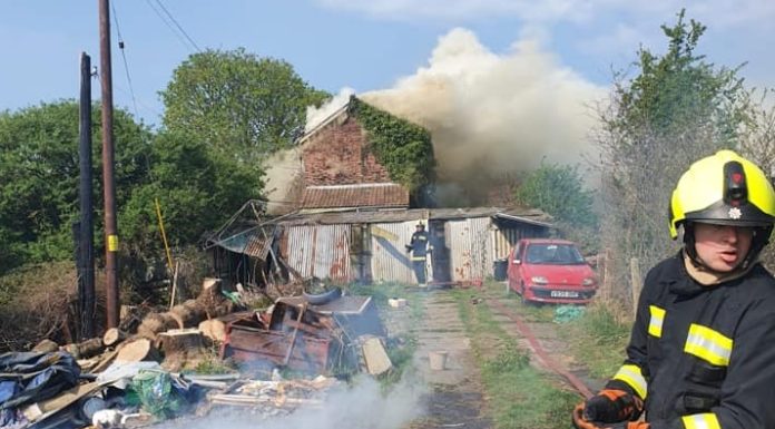 Burnham-On-Sea fire crews at blaze in Bason Bridge