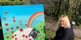 Burnham-On-Sea fundraiser Gill Hills with her painting