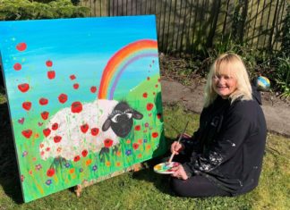 Burnham-On-Sea fundraiser Gill Hills with her painting