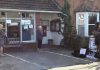 Burnham busker Taylor Topham entertains customers at Brent Knoll shop