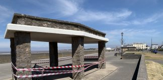Burnham-On-Sea seafront shelters taped off