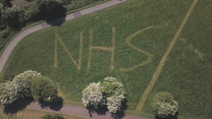 NHS logo at Apex Park, Highbridge