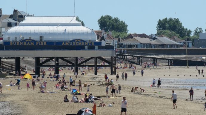 Busy Burnham-On-Sea beach