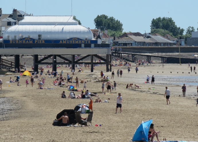 Busy Burnham-On-Sea beach