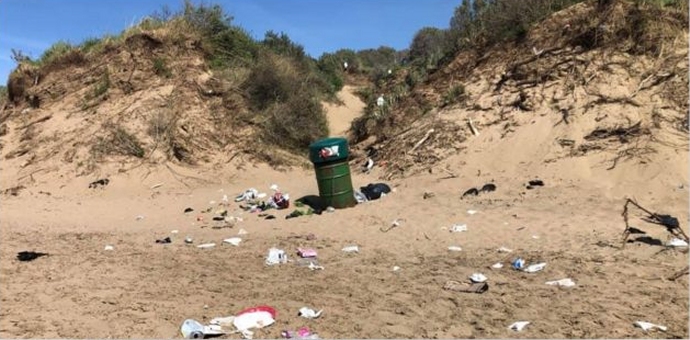 Dismay over litter left on beach after first weekend of lockdown easing