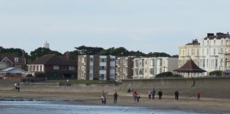 Burnham-On-Sea beach on May 13, 2020